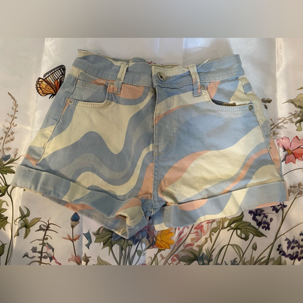 Bershka Multicolor Denim Shorts